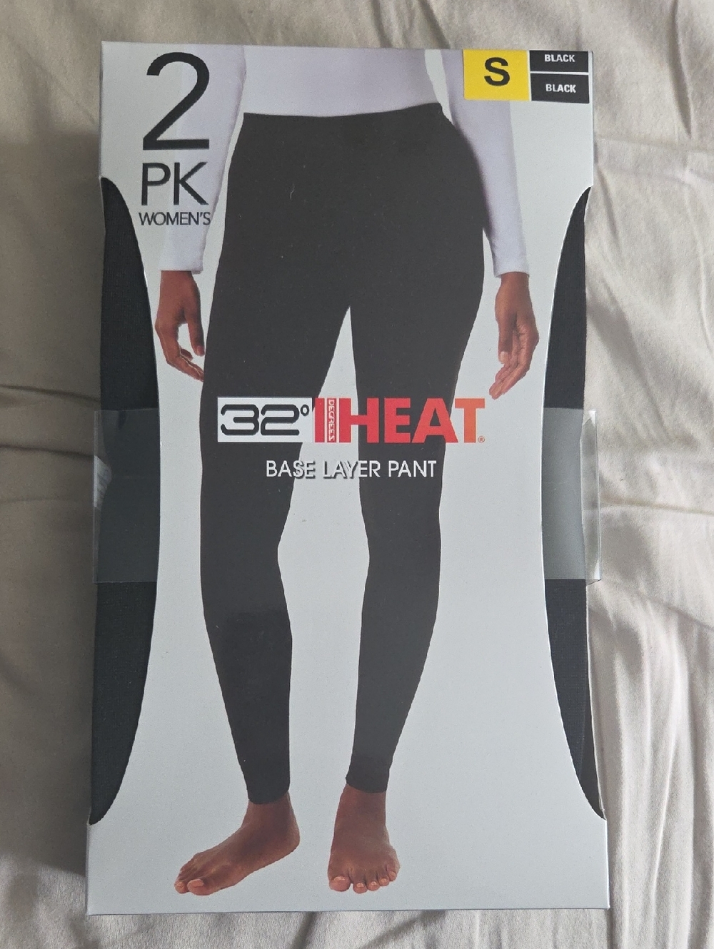 32 Degrees Black Women's Base Layer Leggings - 2 Pack